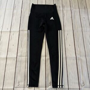 Adidas Workout Yoga‎ Pants Women Size XS Activewear Inseam 24" Black